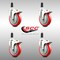 Service Caster 5 Inch 316SS Red Poly Swivel 1-3/8 Inch Expanding Stem Caster Set Lock Brake SCC-SS316TTLEX20S514-PPUB-RED-138-4 - alternate 4